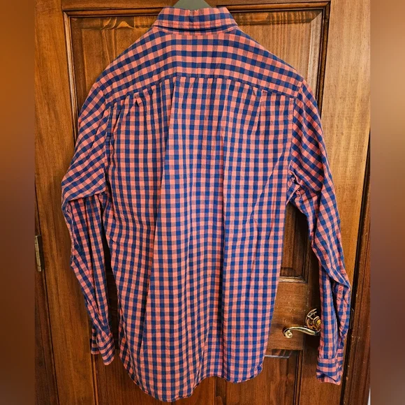 J. Crew Blue and Orange Checkered Button Down Shirt - Picture 2 of 4